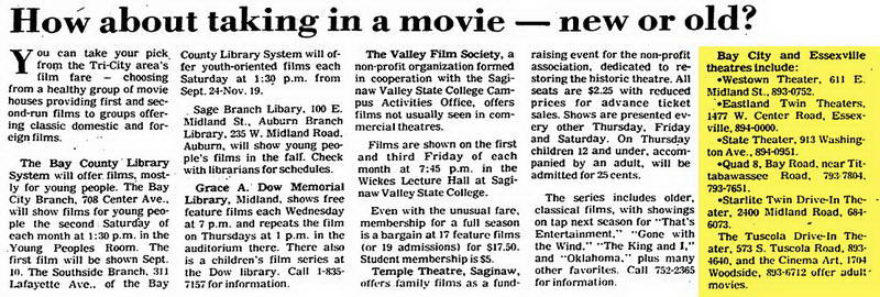 Eastland Twin Theatres - AUG 28 1983 ARTICLE